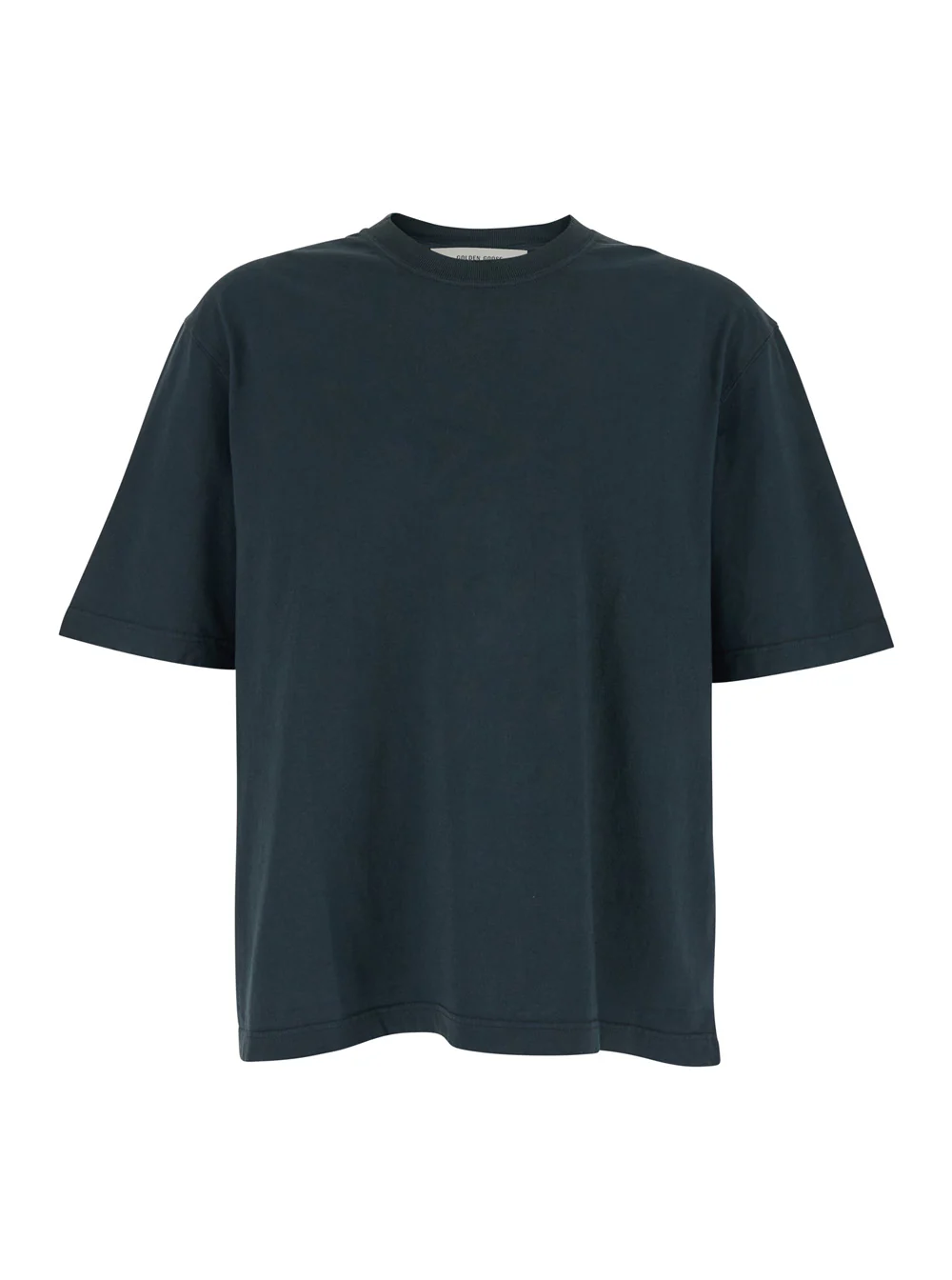 Golden Goose Black T-shirt with Maxi Logo on the Back for Men Cotton Tshirts And Polo Shirts
