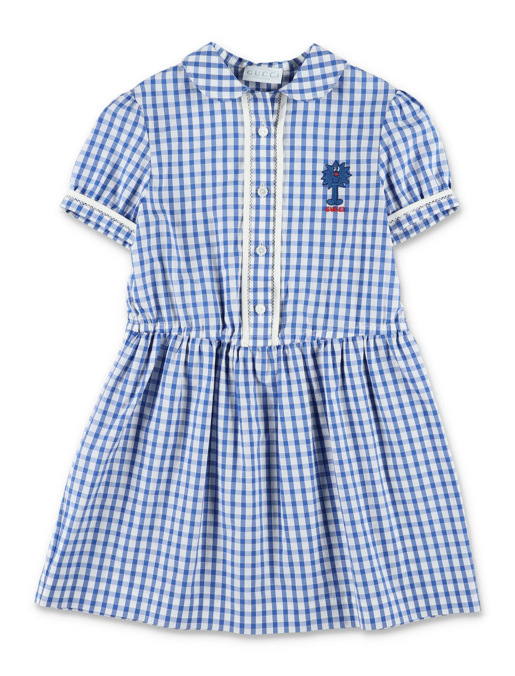Gucci Girls Cotton Gingham Dress Mr. Men™ Blue/white