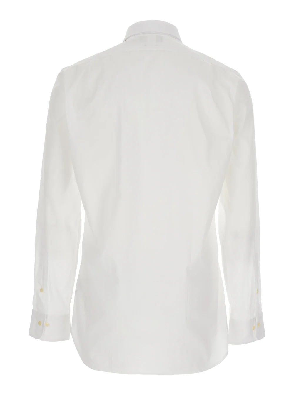 Polo Ralph Lauren White Slim Fit Shirt with Pointed Collar and Front Embroidery for Men Cotton Blouses