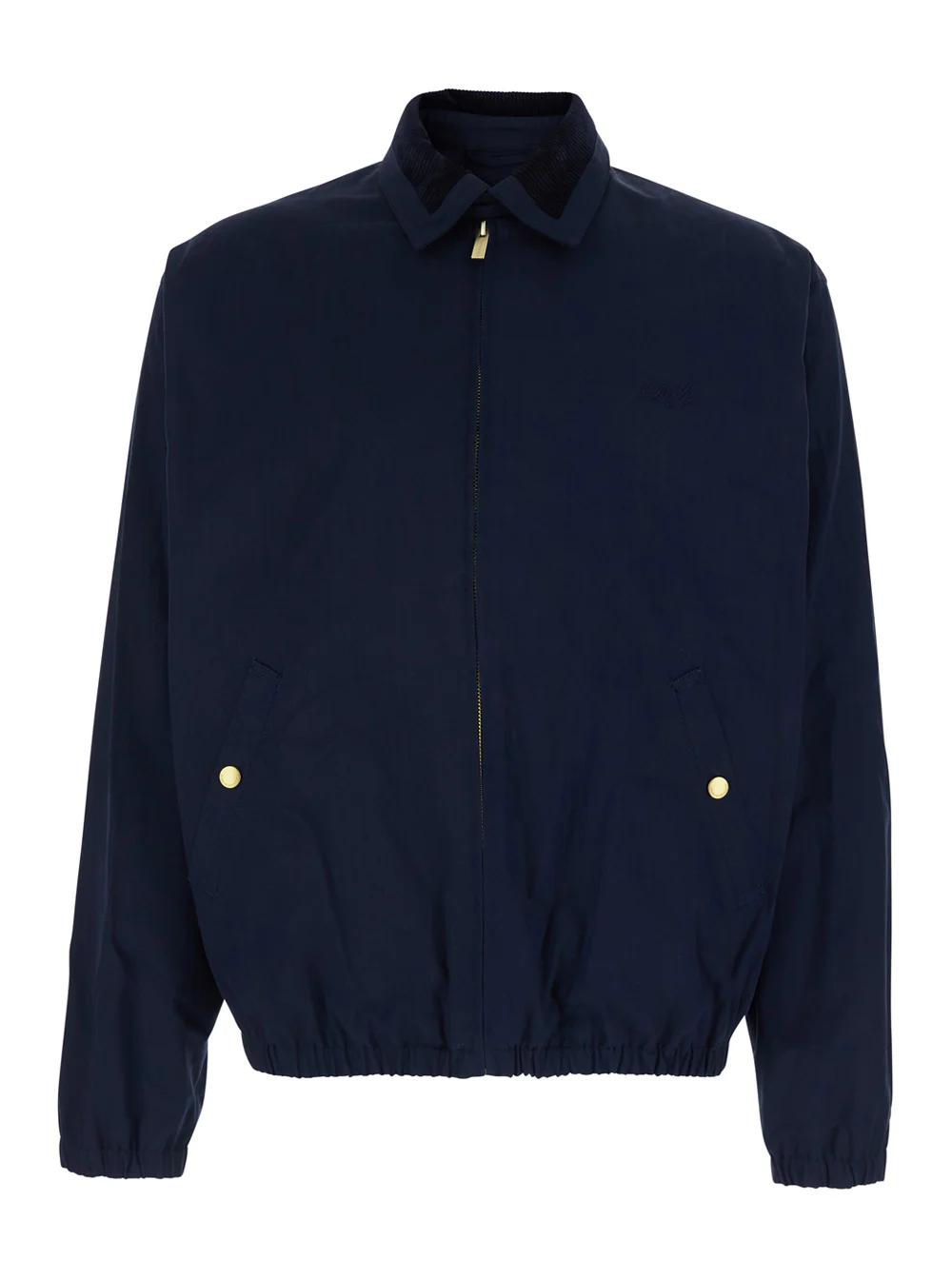 DrôLe De Monsieur Jacket Le Blouson Drôle With Classic Ribbed Collar And Tone-On-Tone Logo Lettering Embroidery Stretch Cotton Blue Men Blu Elastane DrôLe De Monsieur Jacket Le Blouson Drôle With Classic Ribbed Collar And Tone-On-Tone Logo Lettering Embroidery Stretch Cotton Blue Men Blu Elastane