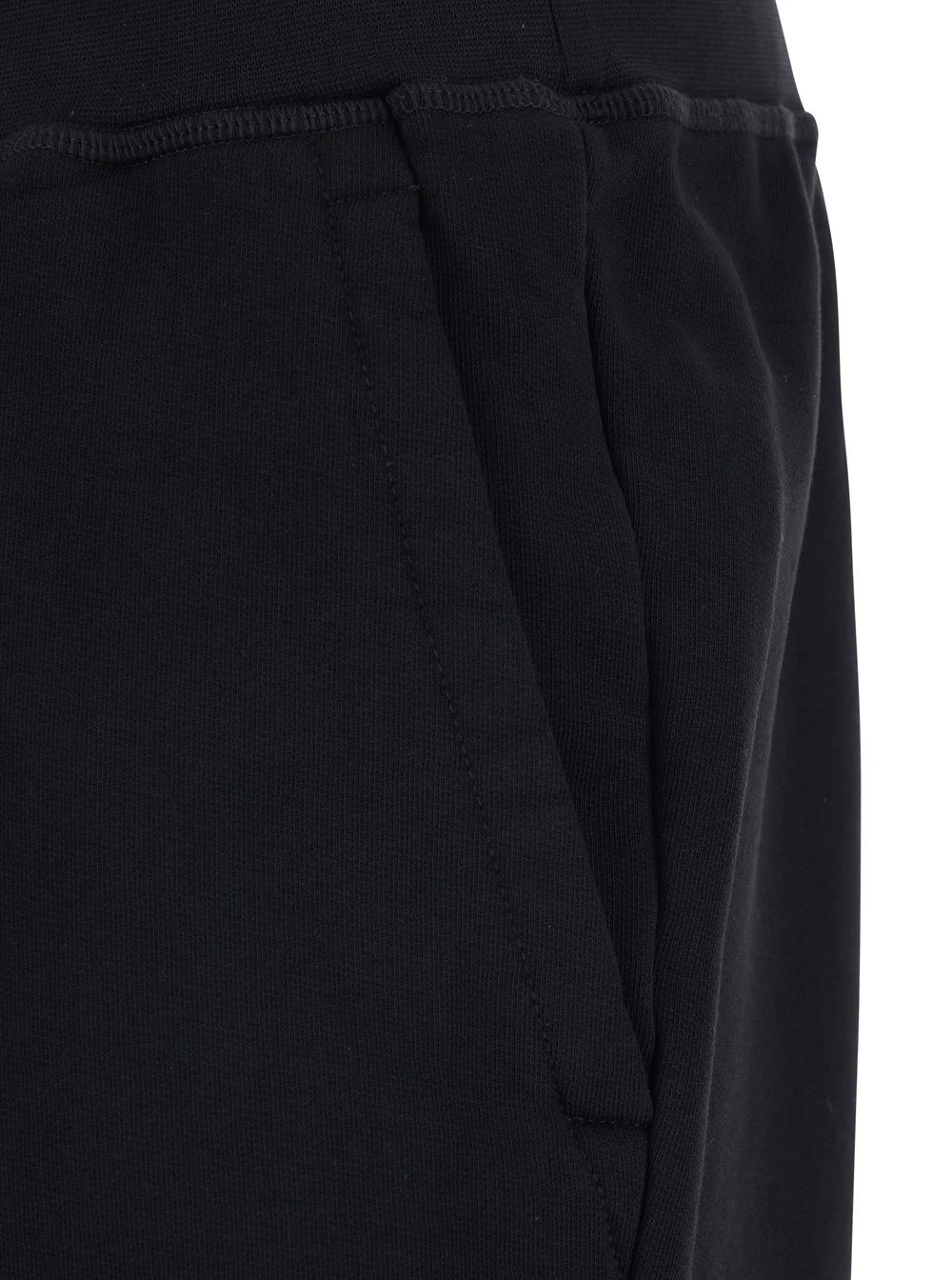 Dsquared2 Black Pants with Elastic Waist and Logo Lettering on the Leg in Cotton Man Trousers