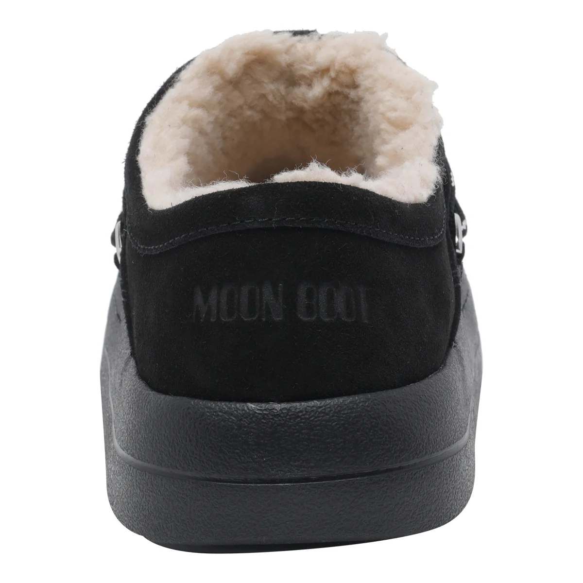 Moon Boot Sandals Black Suede Leather/rubber Sole