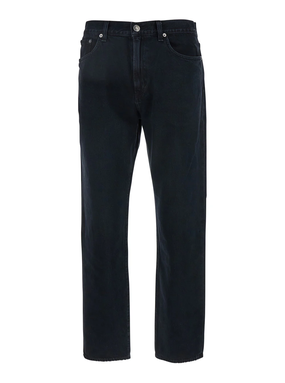 Agolde Jeans Curtise with Logo Patch on the Back in Black Denim for Men Regenerative Cotton
