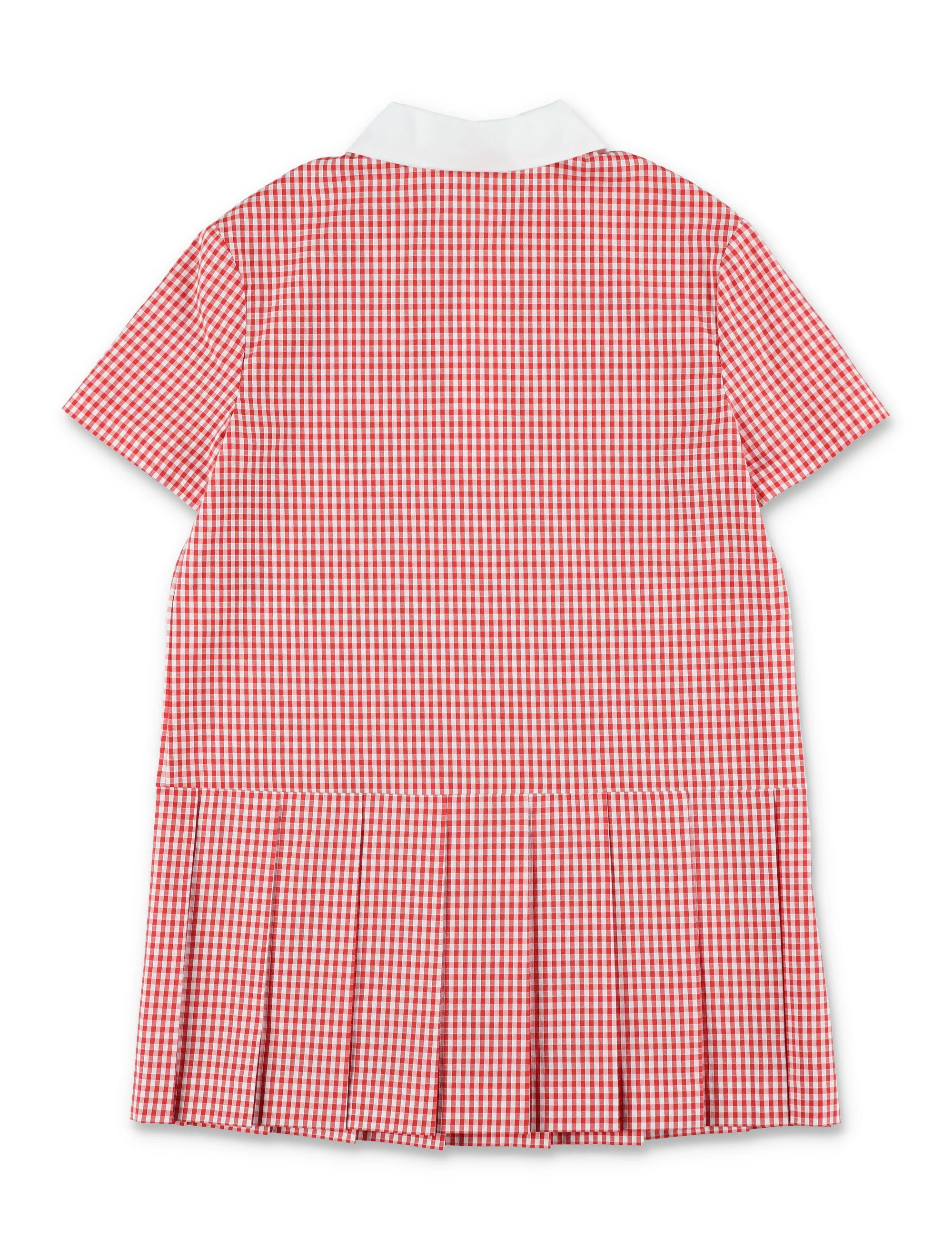 Gucci Girls Checked Cotton Dress Red/white