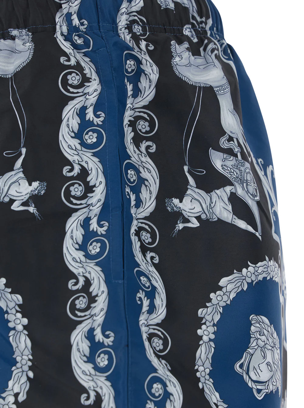Versace Blue Swim shorts with All-Over Geometric Print in Tech Fabric for Men Blu Polyester Beachwear