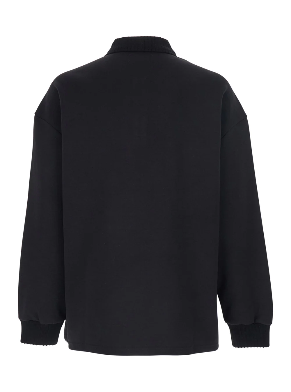 Amiri Black Polo Collar Sweatshirt with Logo Lettering on the Front in Cotton for Men Polyester Sweatshirts
