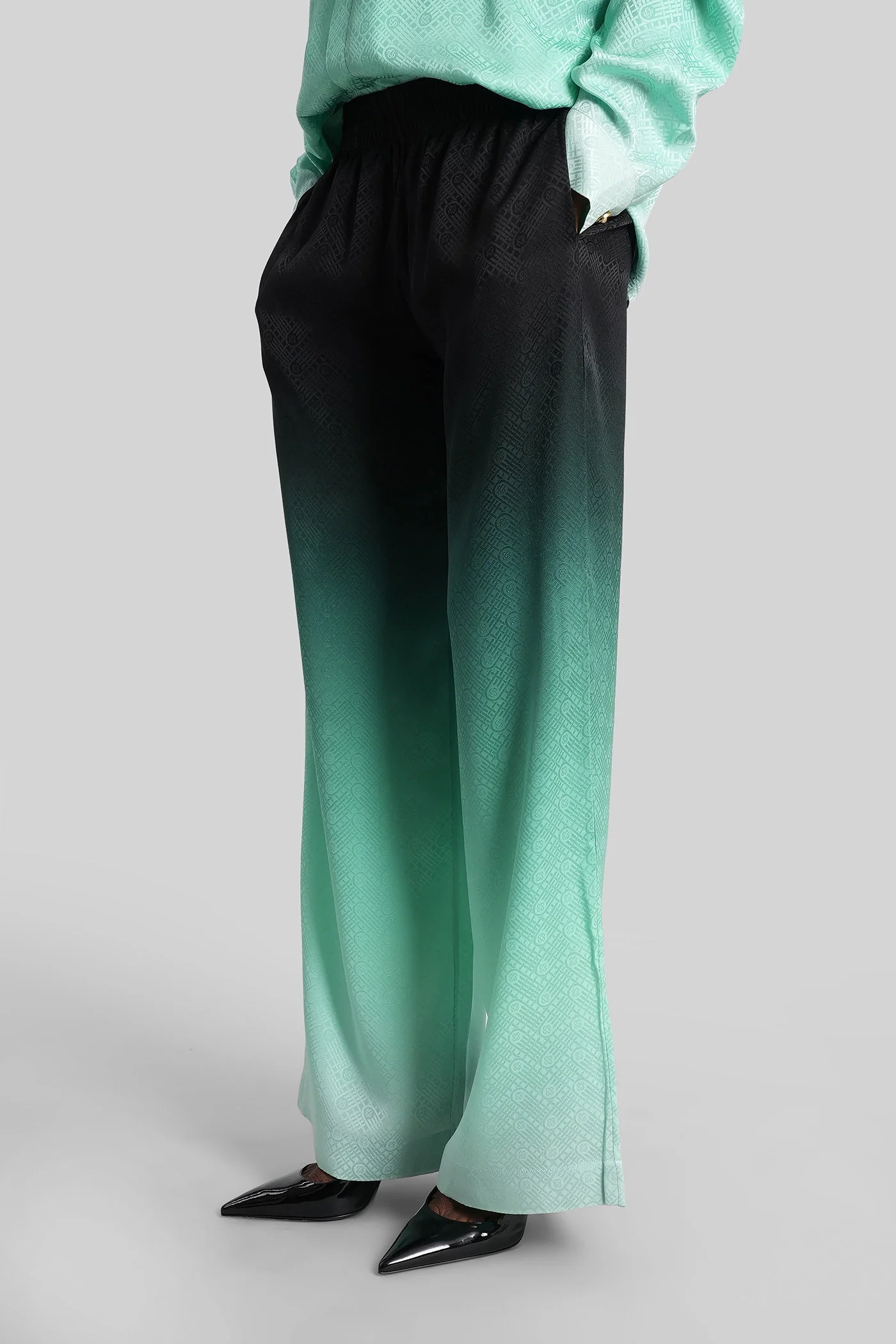 Casablanca Pants in black silk Abbigliamento