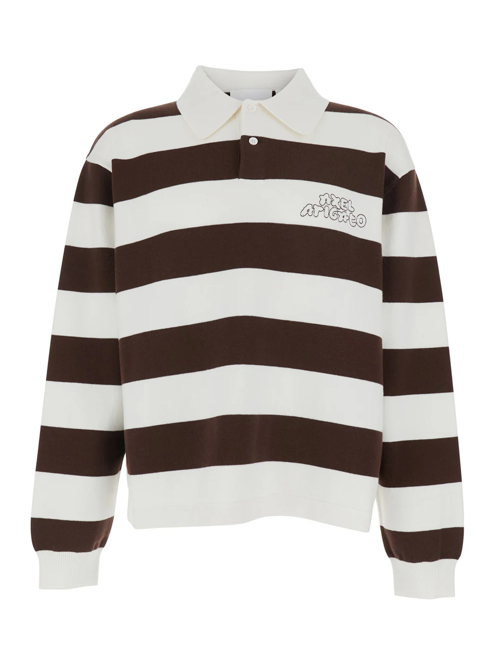 Axel Arigato Rey Polo Sweater Brown with Collar and Long Sleeves in Merino Cotton Blend for Women Wool Sweatshirts