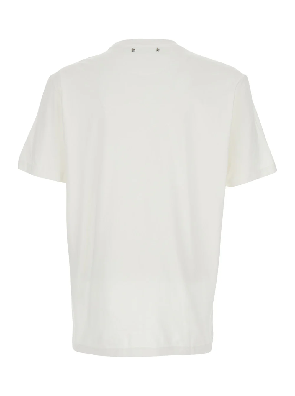 Golden Goose White Cotton Logo Lettering T-shirt for Men Tshirts And Polo Shirts