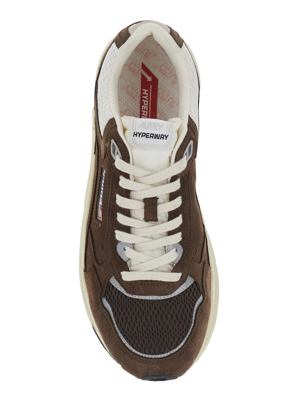 Autry Brown Sneakers With Leather Details And Rubber Sole