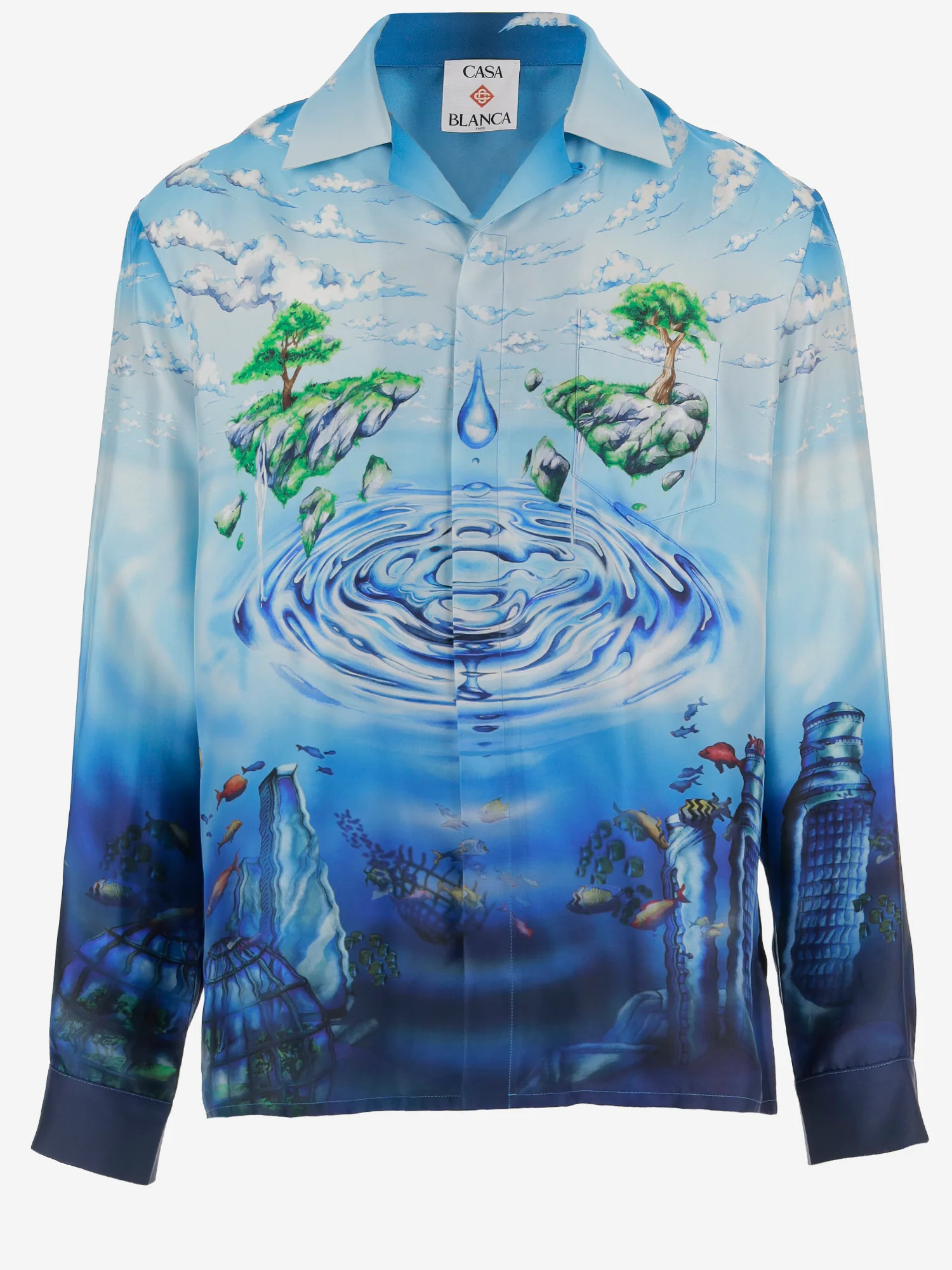 Casablanca Shirts Light Blue Silk