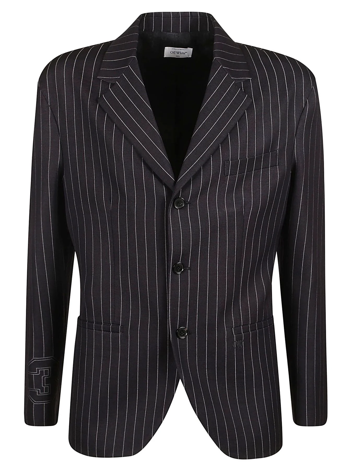 Off-White OMEN097S24FAB0034700 Nero Made In Italy wool Polyamide Giacca