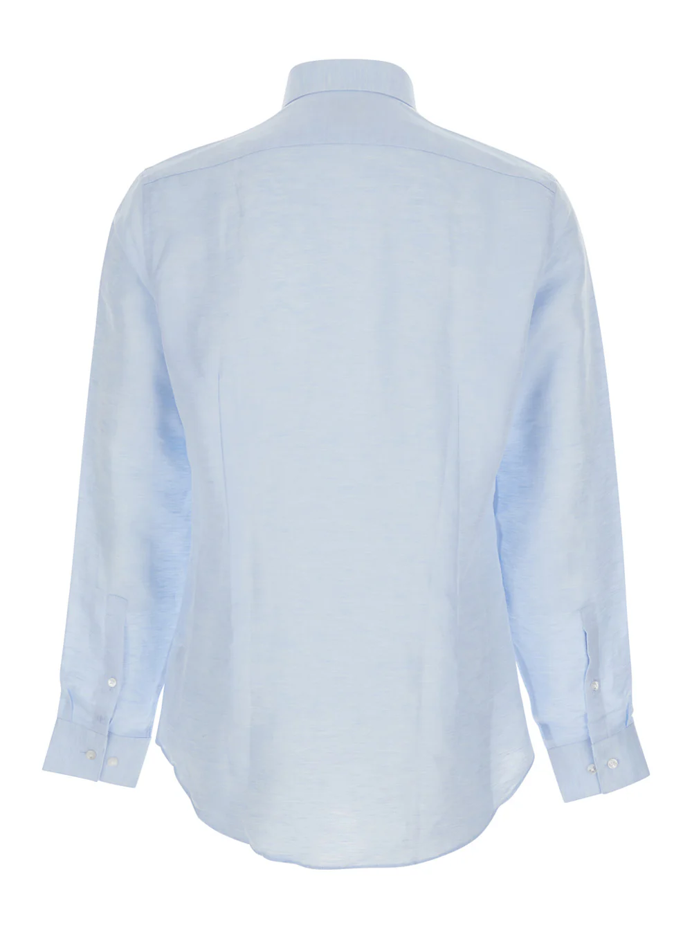 Calvin Klein Shirt SLIM REF LINEN BLD SLD Light Blue with Classic Collar and Long Sleeves in for Women Lyocell Blouses