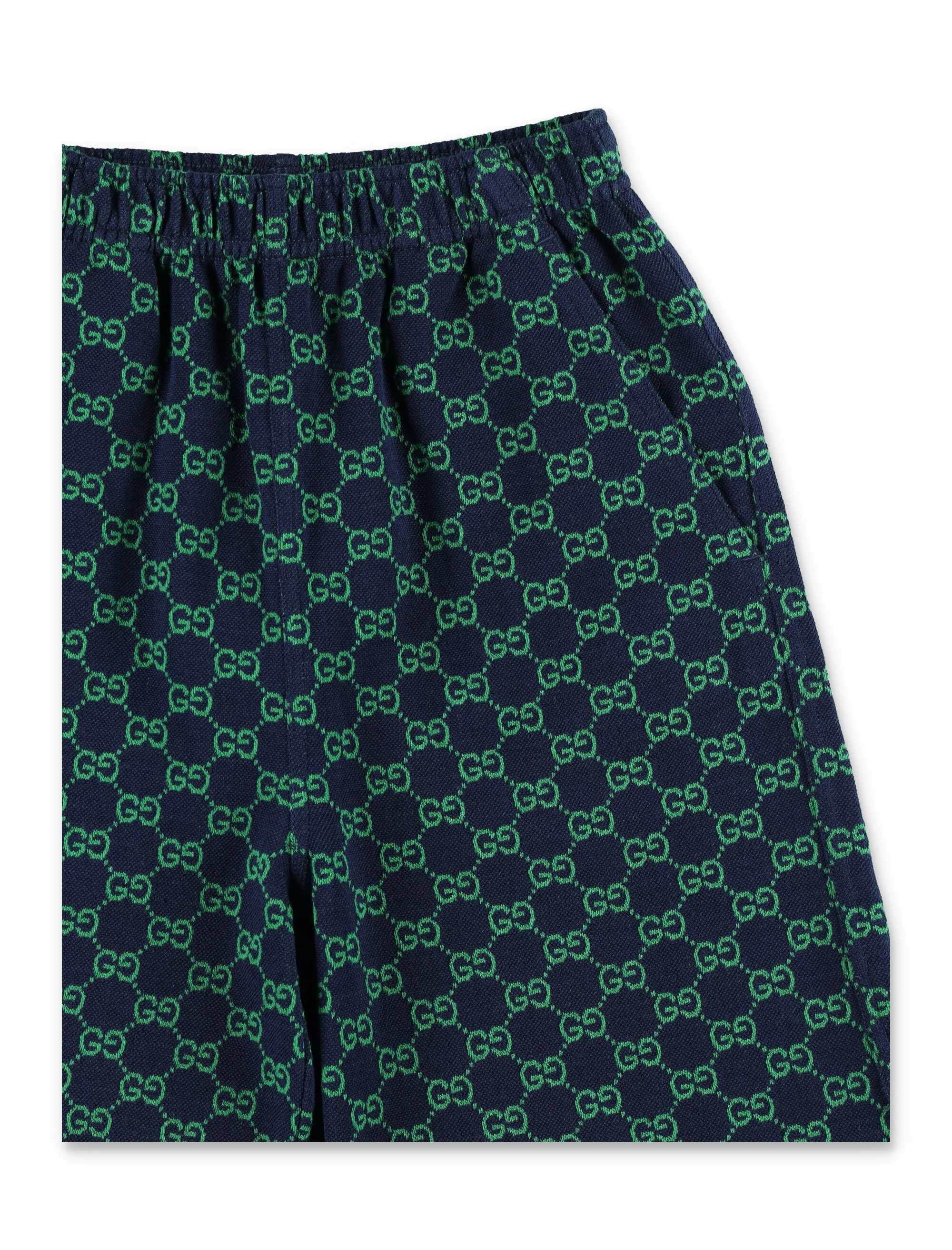 Gucci Gg Kids Shorts Navy/green Cotton