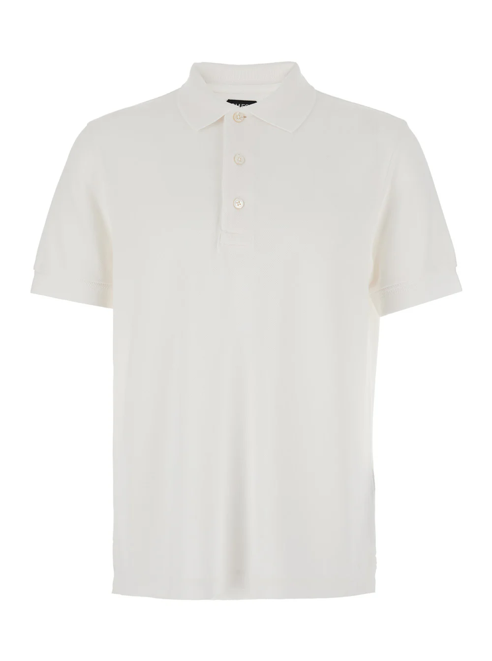 Tom Ford White Polo Shirt with Classic Collar in Cotton Blend Man Lyocell Tshirts And