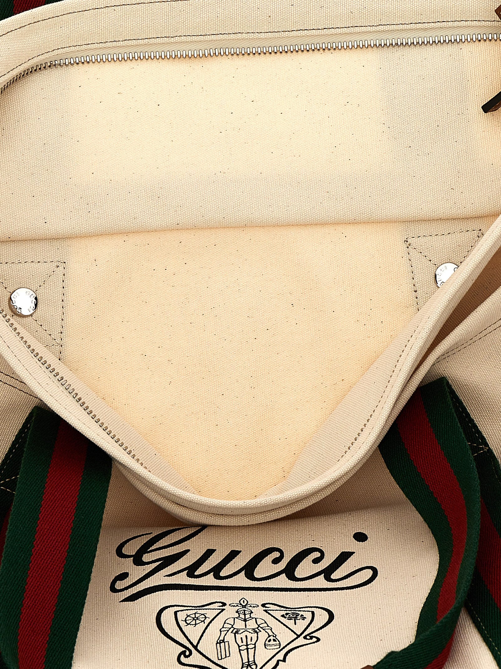 Gucci White Cotton Tote Bag