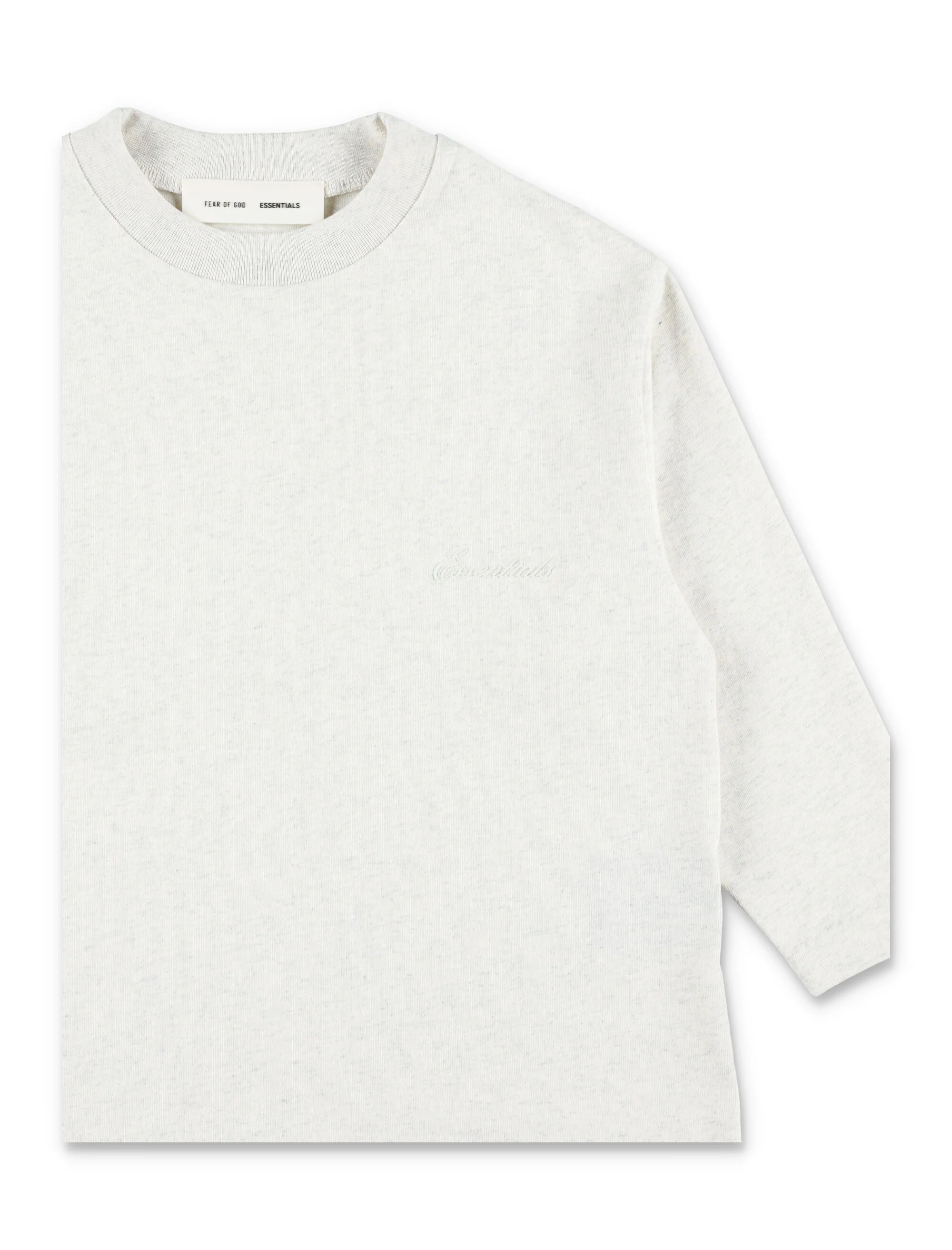 Essentials Fear Of God Kids Top Oatmeal Heather Cotton Tshirt