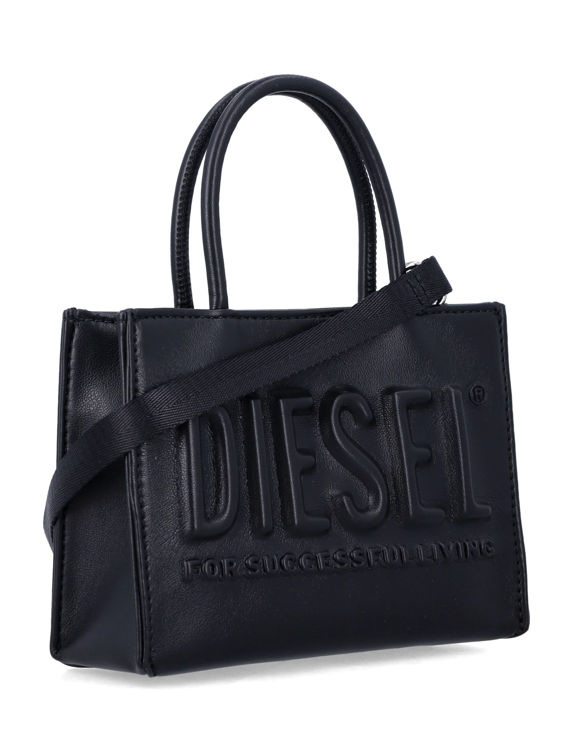Diesel Dsl 3D mini bag for girls Black Polyurethane Tote