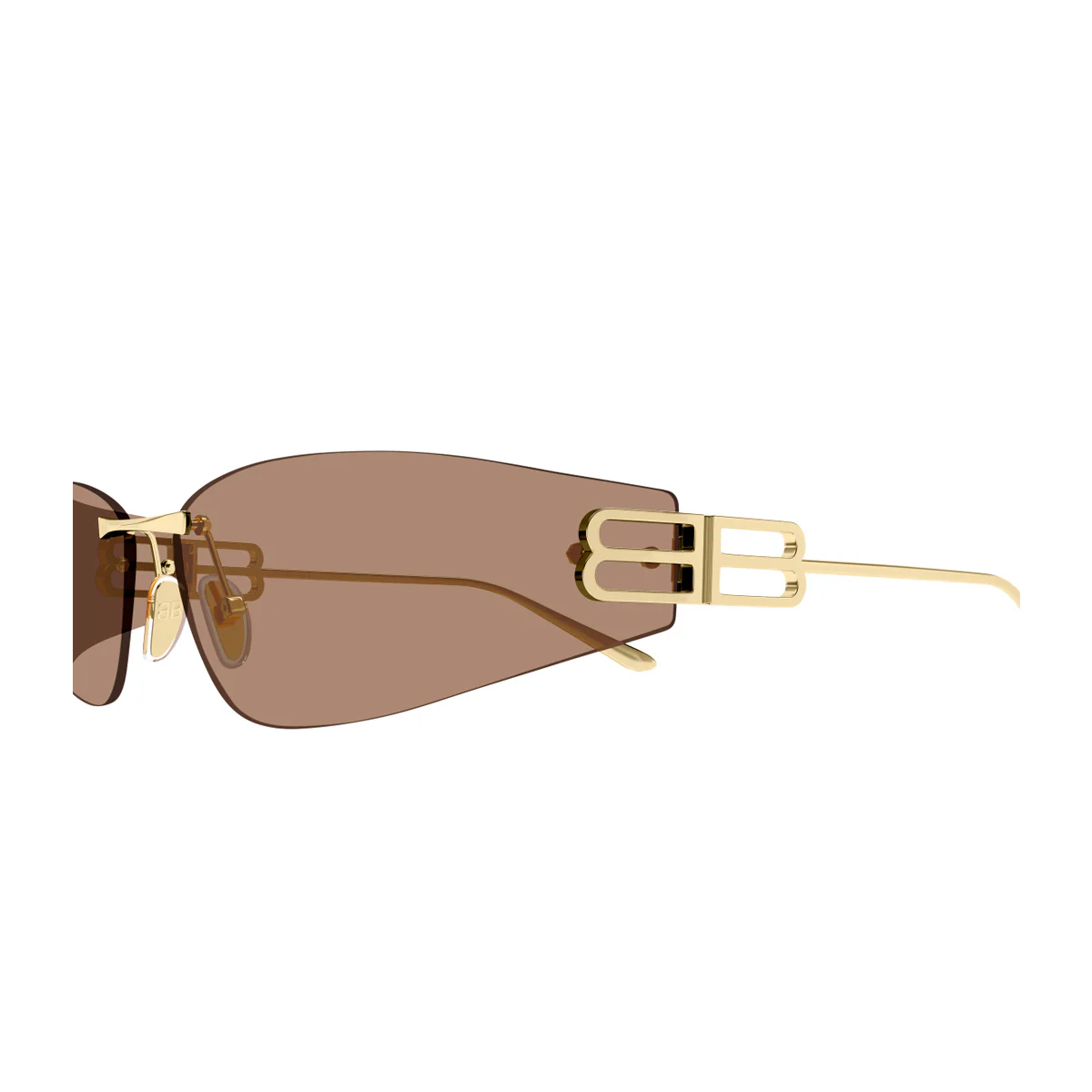 Balenciaga Bb0484s Linea Everyday 004 Gold Brown Oro Metal Occhiali Da Sole