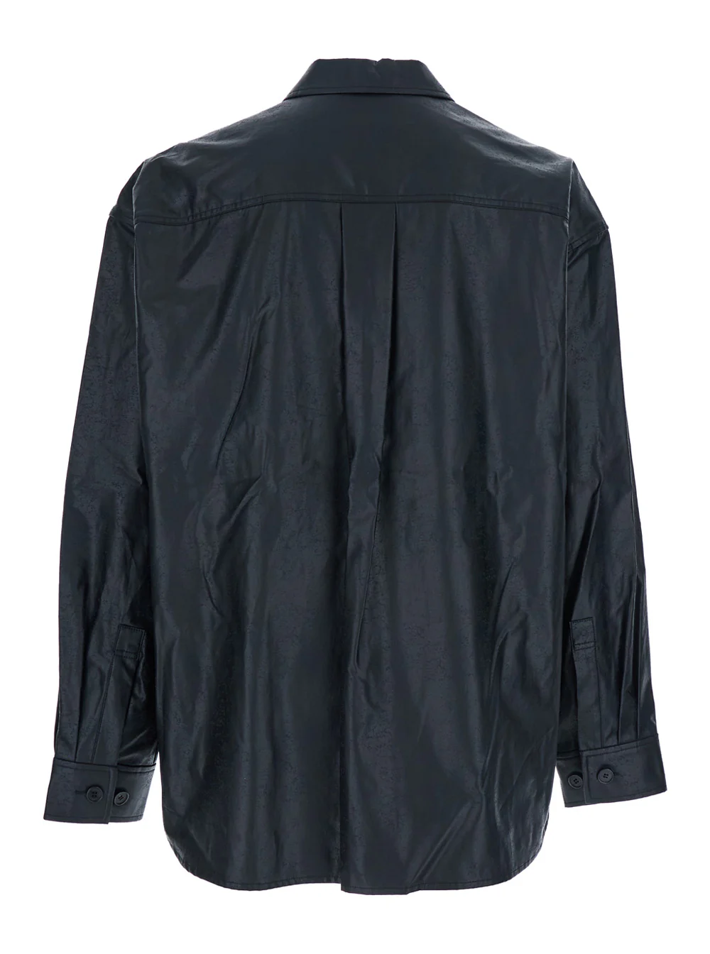 Juun.J Dark Blue Shirt with Classic Collar and Chest Pocket in Cotton Man Blu Blouses