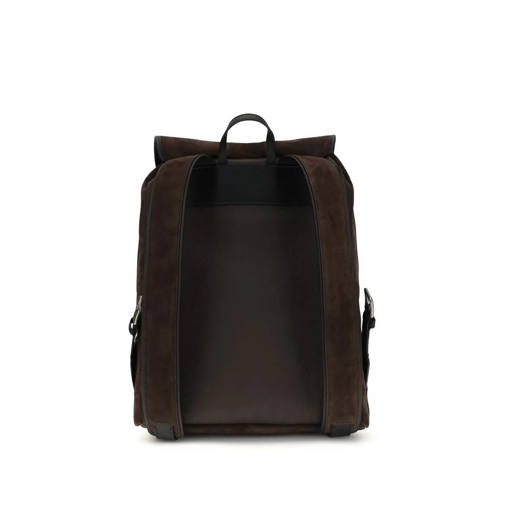 Valentino Garavani Brown Calf Leather Bos Taurus Backpack
