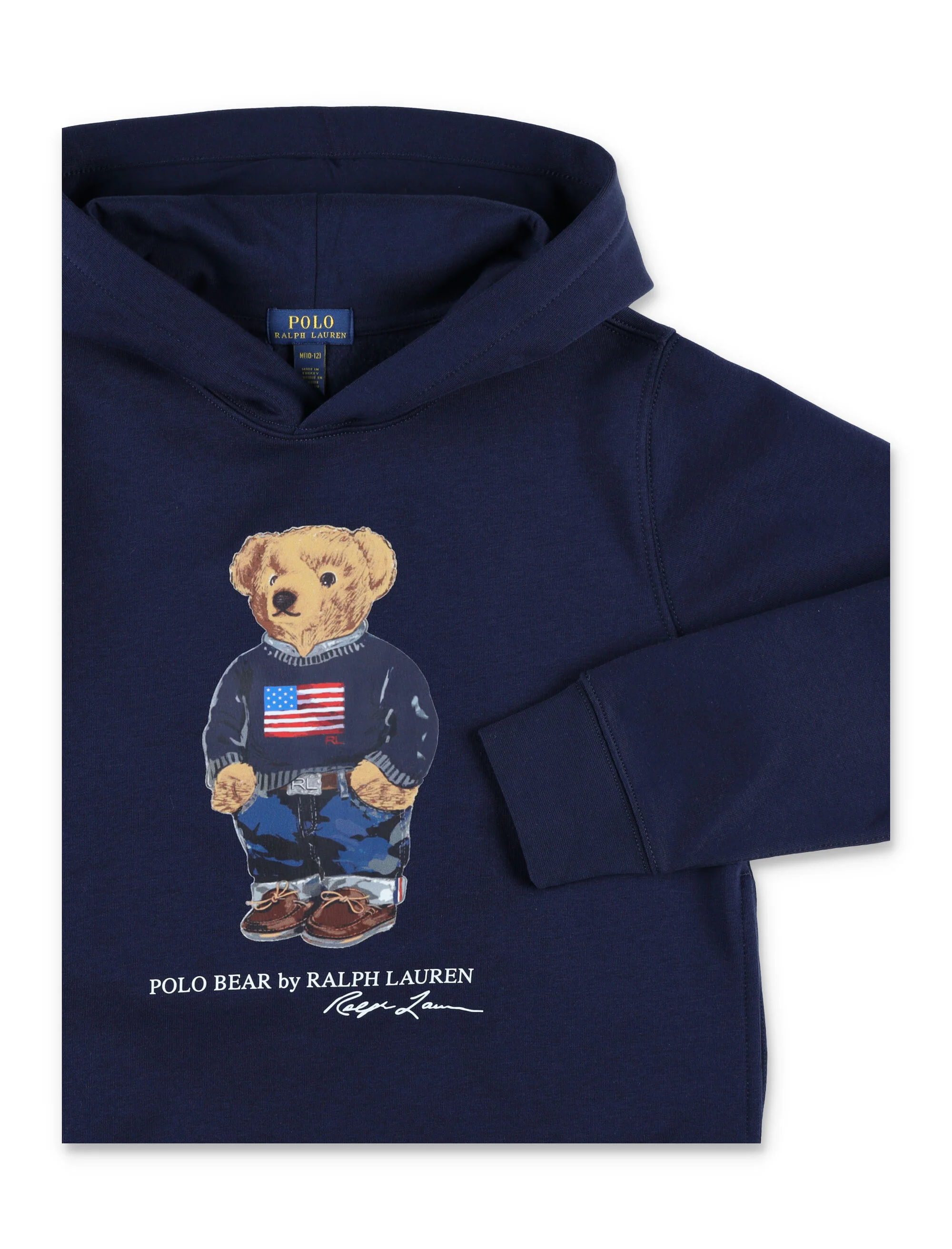 Polo Ralph Lauren Kids Bear Hoodie Navy Cotton Sweatshirt