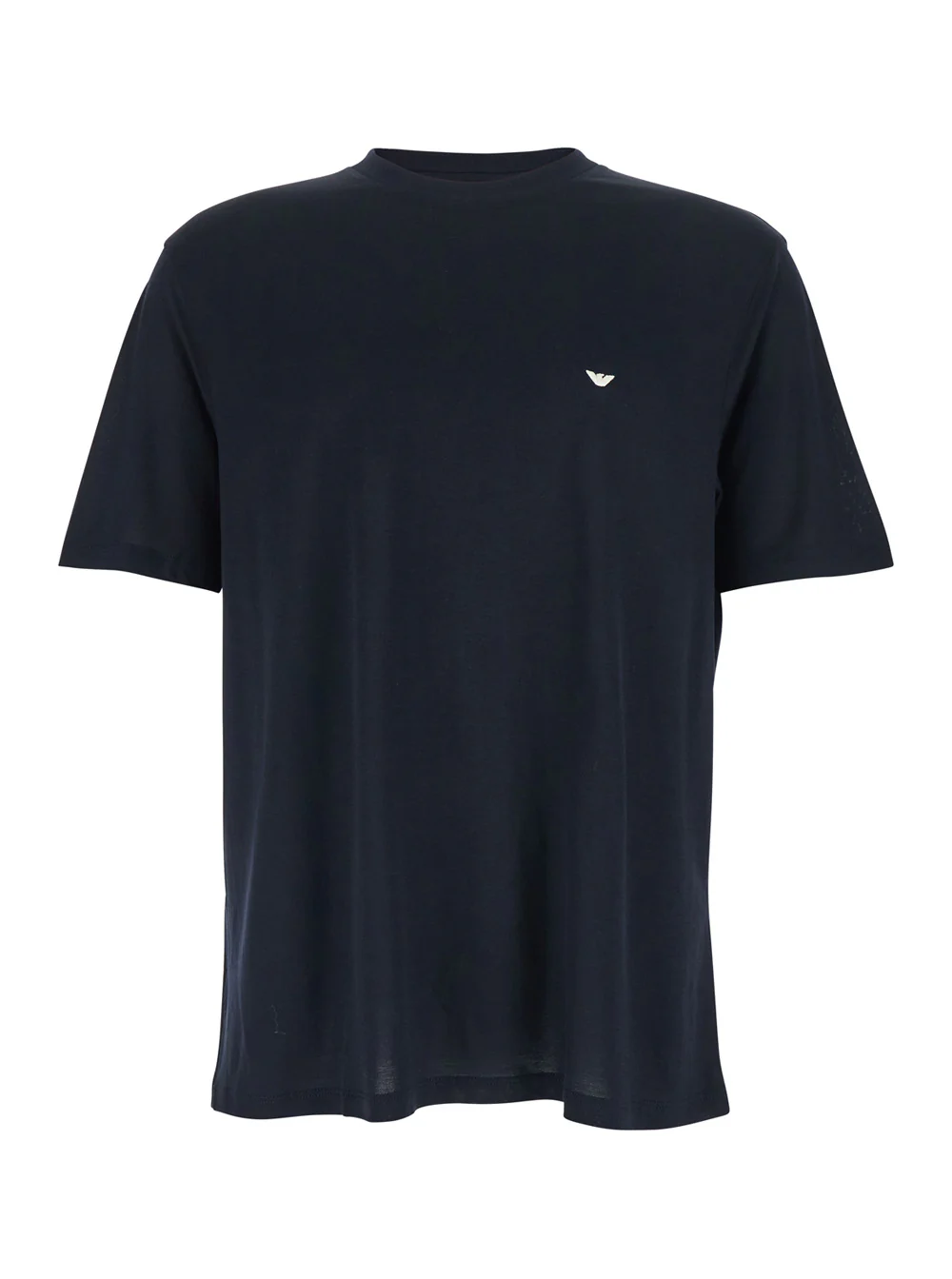 Emporio Armani Blue T-Shirt REG FII ACQUILA A PETTO LIOCEL with Logo on the Front in Lyocell and Cotton for Men Blu Tshirts Polo Shirts