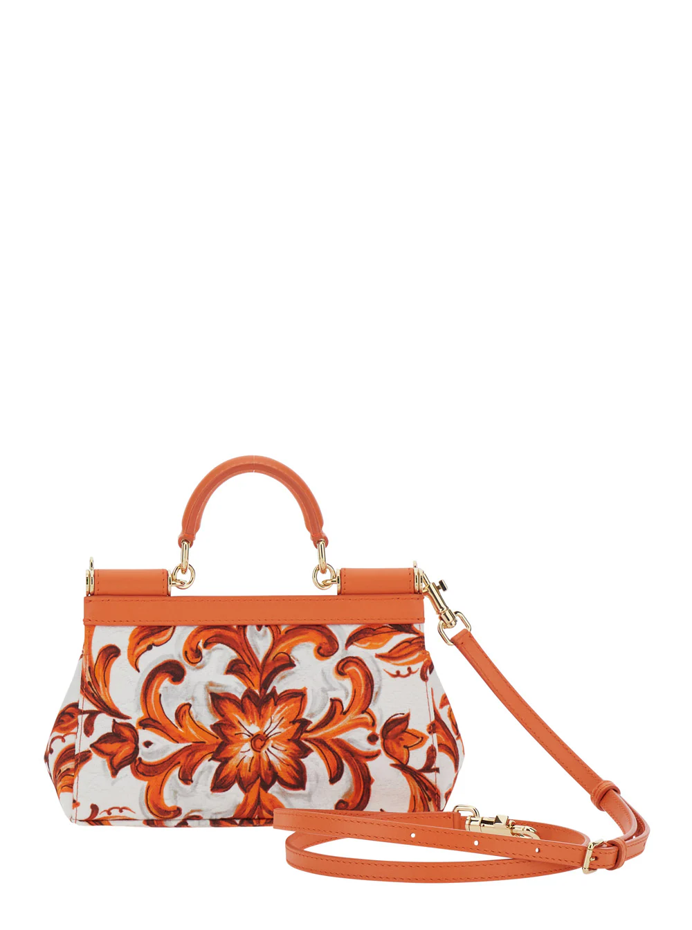 Dolce & Gabbana Sicily Embellished Orange Hand Bags