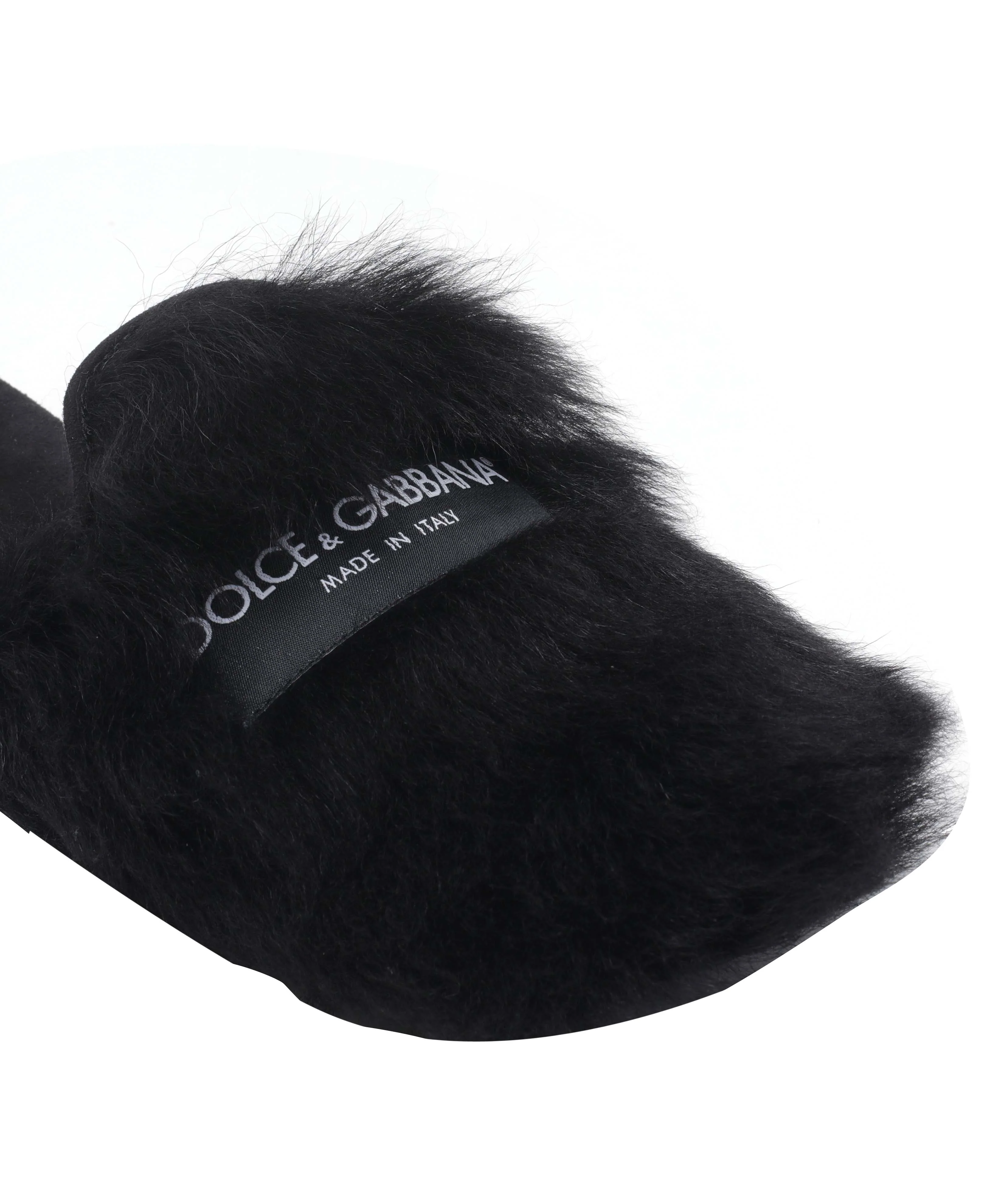 Dolce & Gabbana Sandals Black Real Fur/rubber Sole