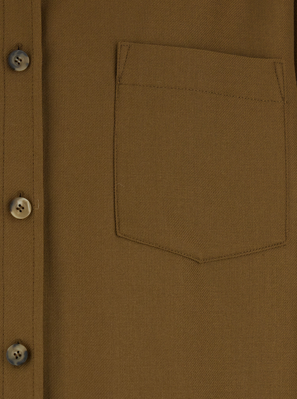 A.P.C. Brown Jacket with Classic Collar and Button Cuffs in Wool Blend Men Polyester Virgin Outerwear