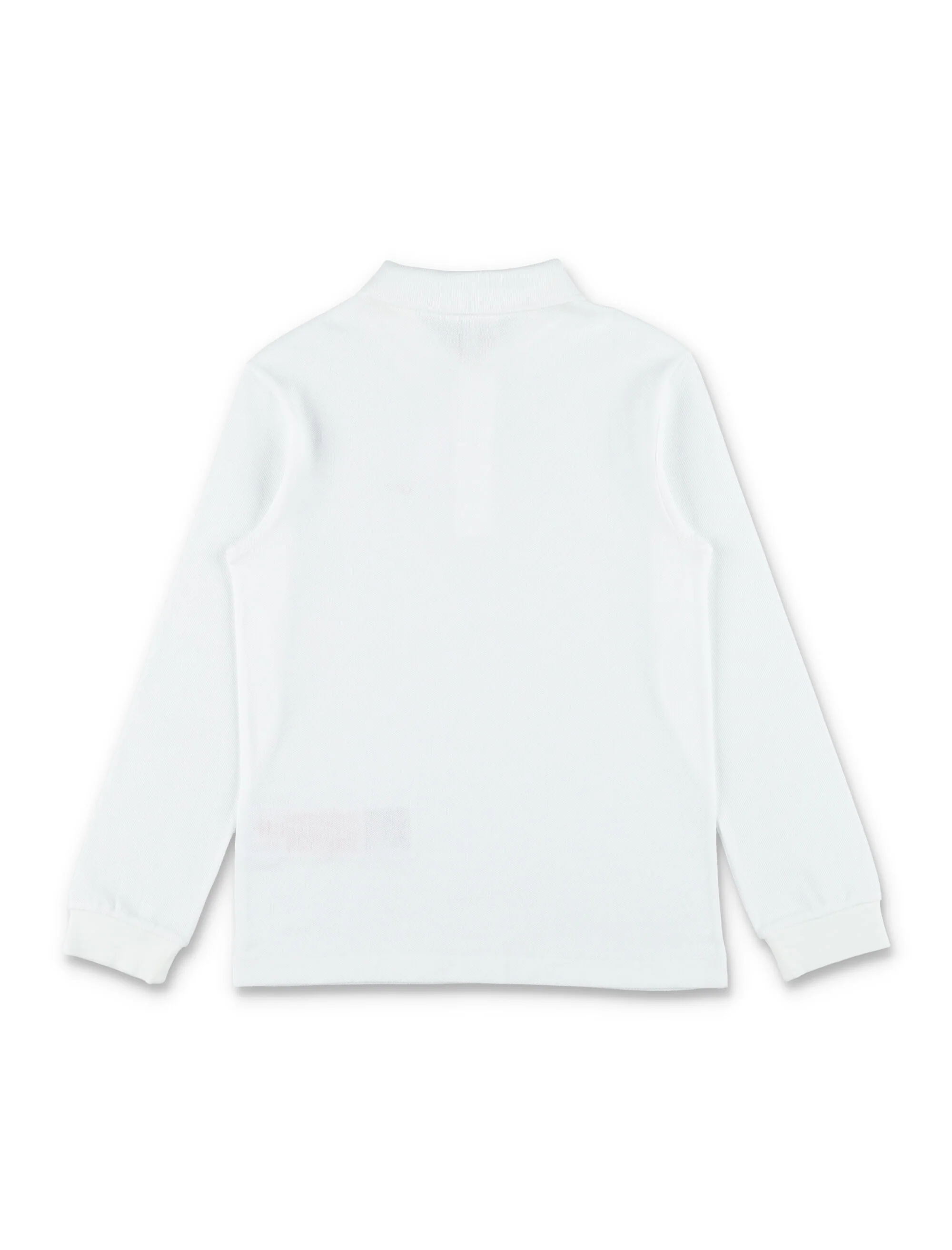Lacoste Boys Long-Sleeve Petit Piqué Polo White Cotton T-shirt