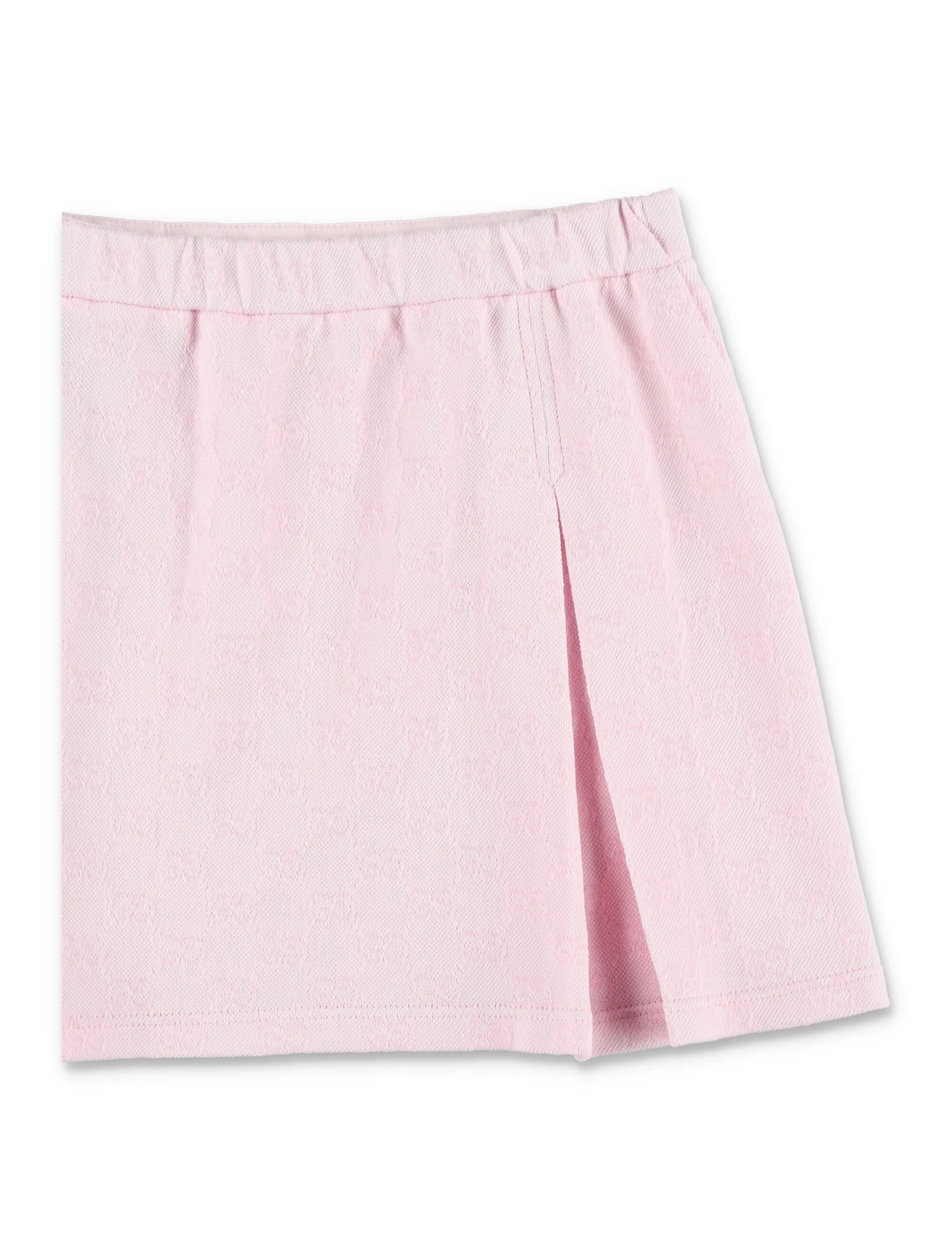 Gucci GG piqué pleated mini skirt for girls Baby Pink Cotton