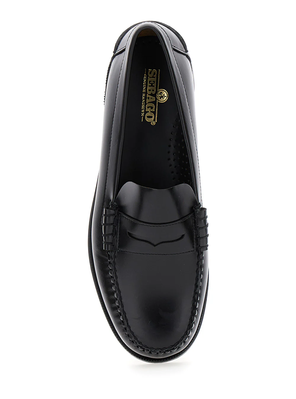 Sebago Mens Black Leather Pull-On Loafers