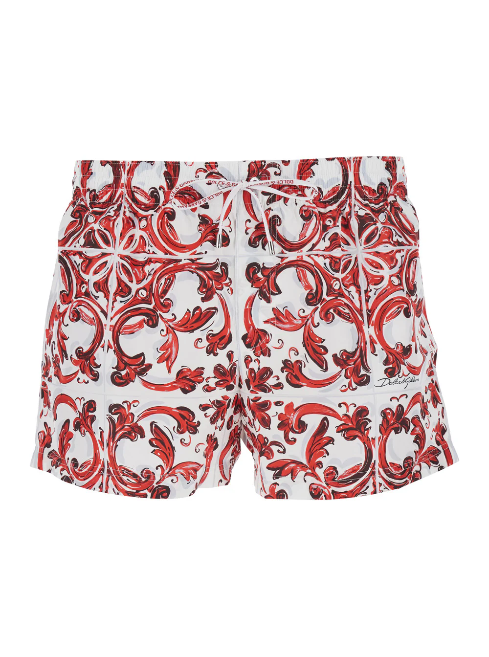 Dolce & Gabbana Shorts Maiolica Corallo Bordeaux Beachwear