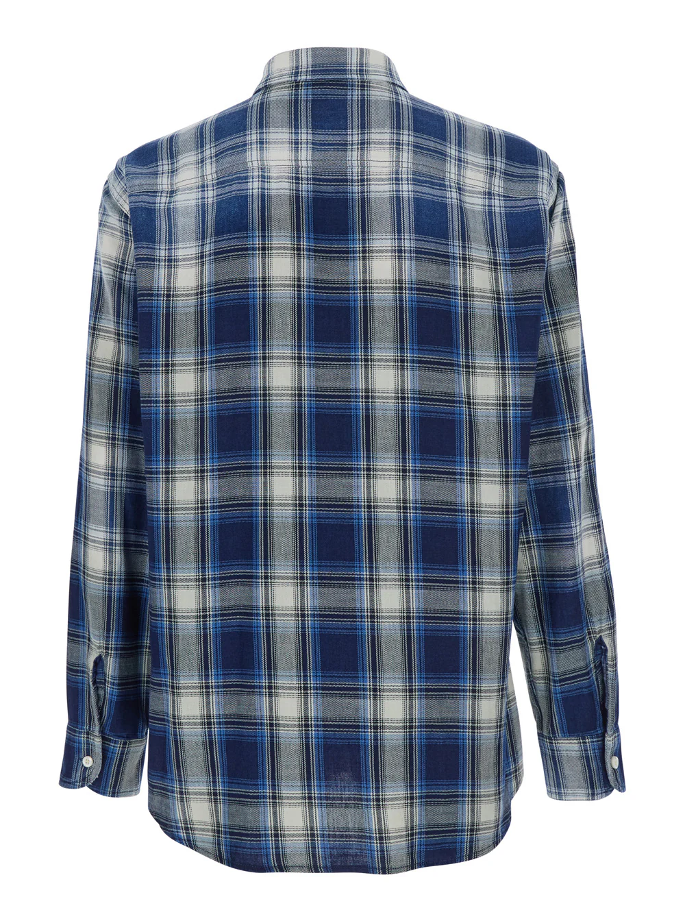 Dsquared2 Blue Shirt with Classic Collar and All-Over Check Motif in Cotton Man Blu Blouses