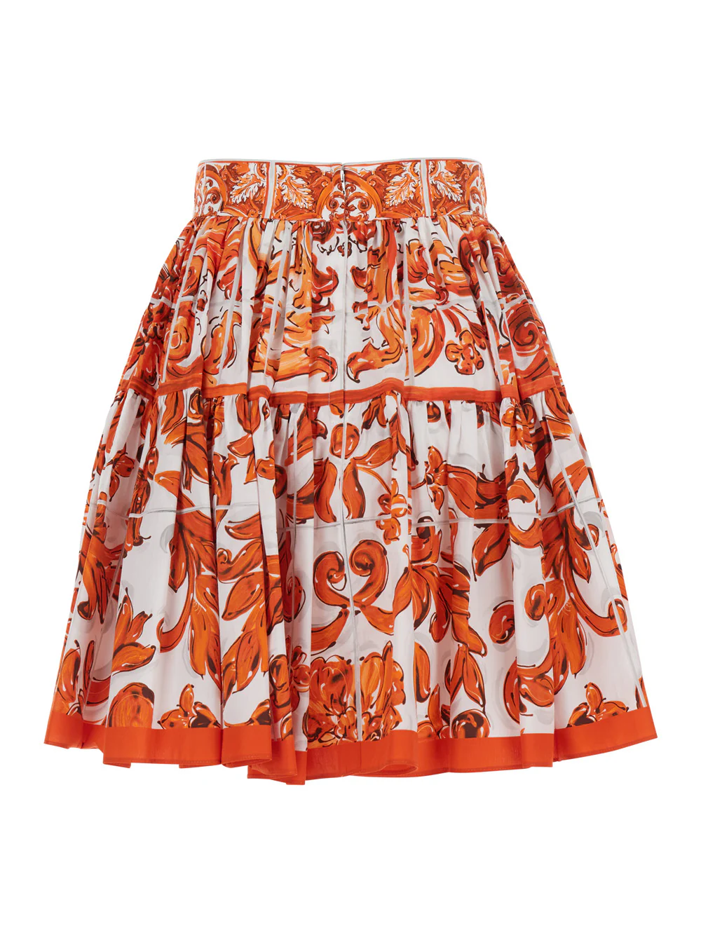 Dolce & Gabbana Maiolica Skirt Orange