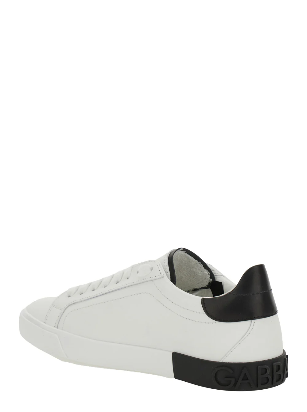 Dolce & Gabbana White Low Top Sneaker with Animal-Motif Logo in Leather Woman Calf
