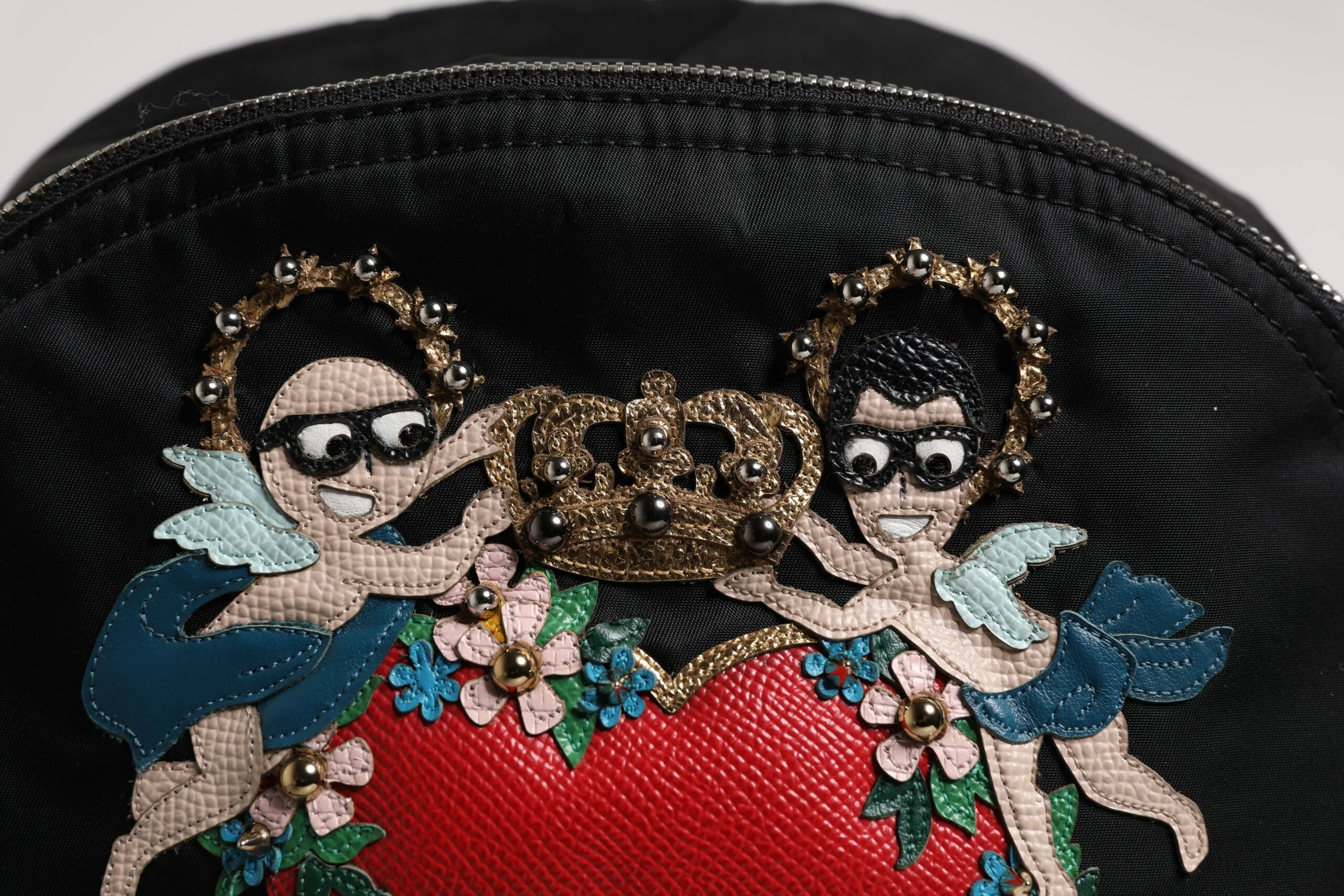 Dolce & Gabbana Black Nylon #dgfamily Embellished Backpack Vulcano Bag Pa Vit Ny Pc