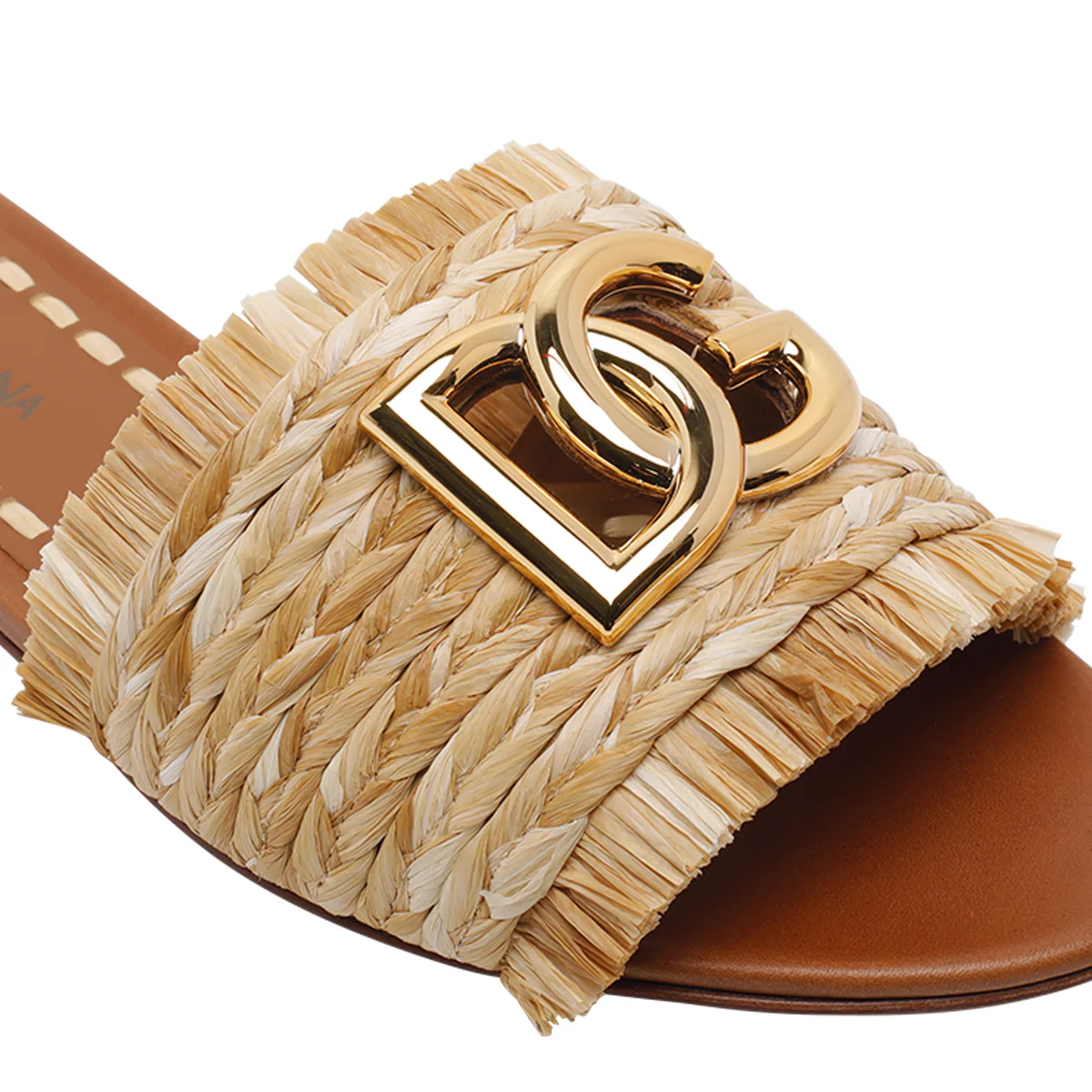 Dolce & Gabbana Sandals Brown Raffia/leather Sole