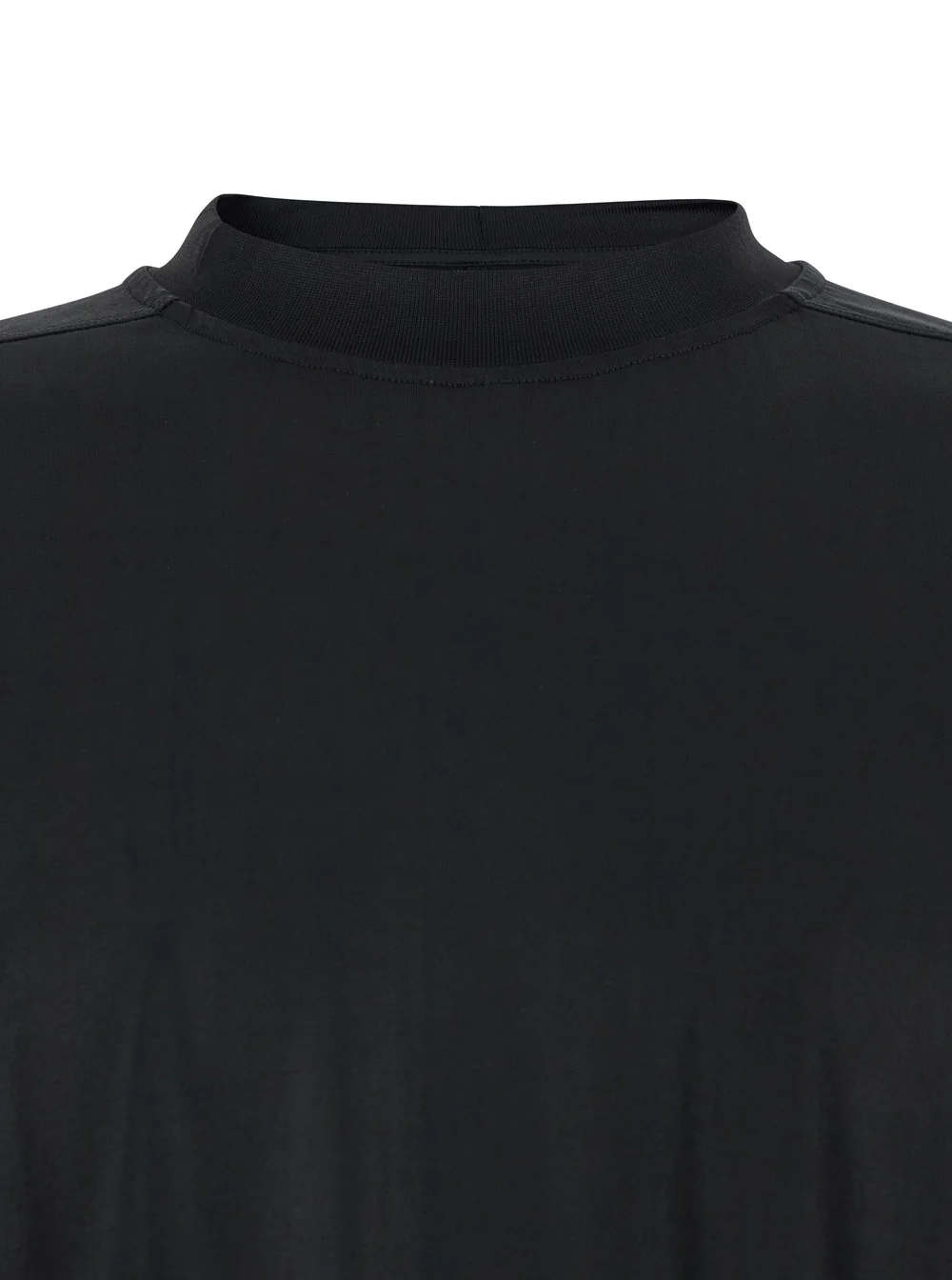 Drkshdw Black Crew Neck T-shirt with Raised Collar in Tech Fabric for Men Acetate Nylon Tshirts And Polo Shirts