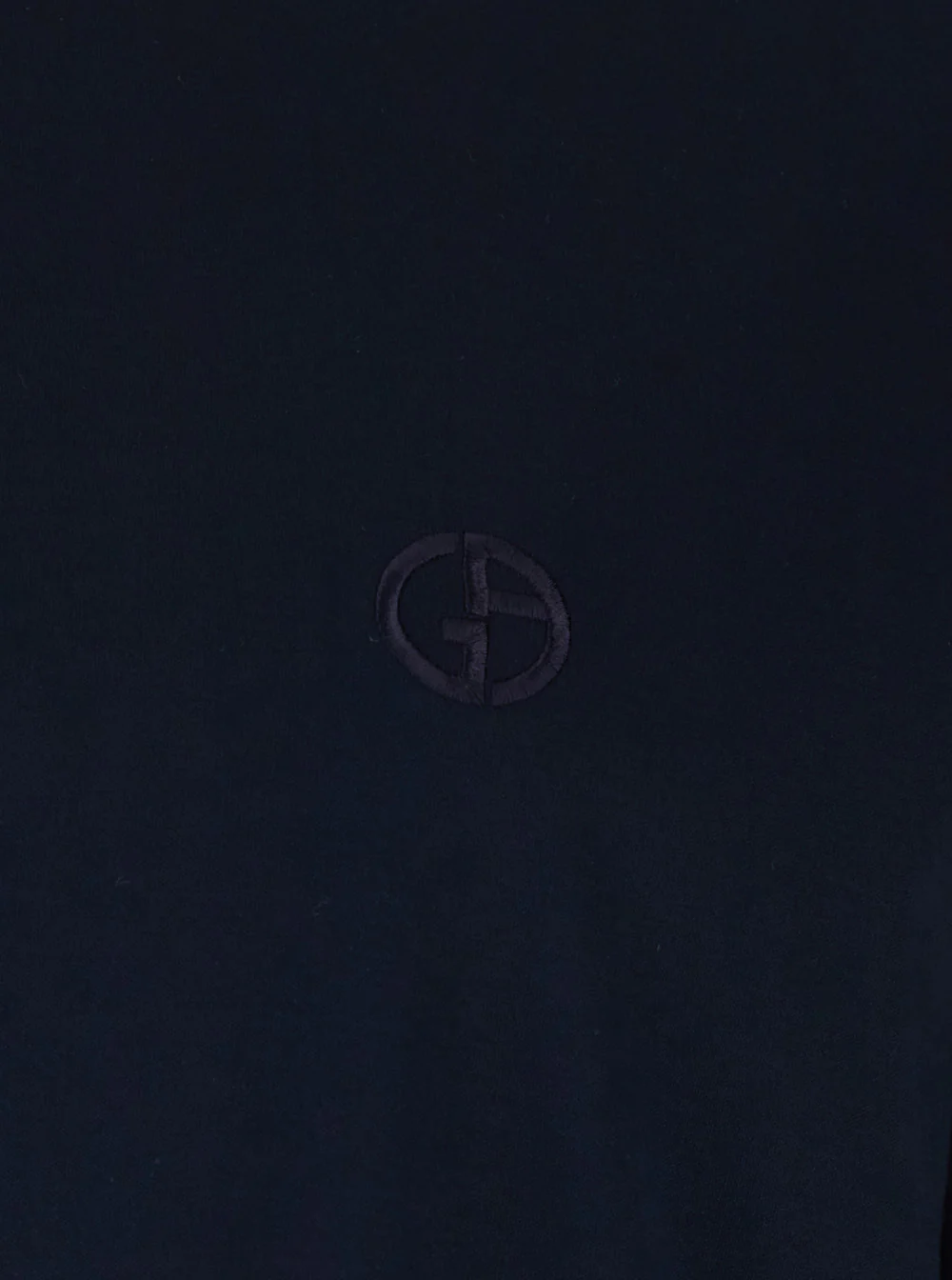 Giorgio Armani Blue Crew Neck T-shirt with Raised Collar in Cotton for Men Blu Tshirts And Polo Shirts
