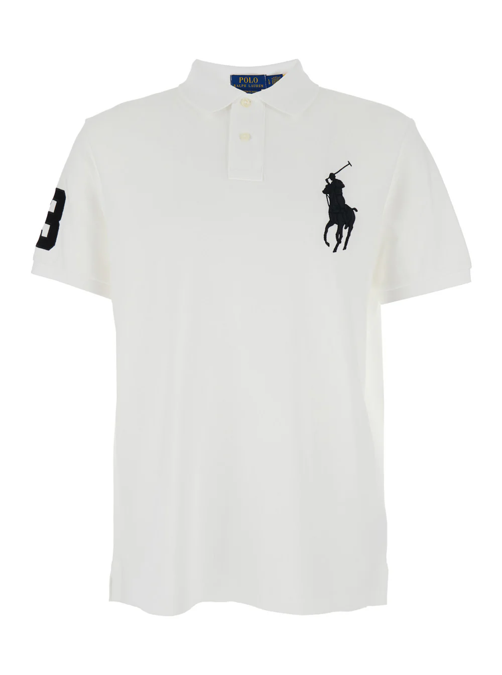 Polo Ralph Lauren Polo Custom Slim Fit with Large Pony Embroidery on the Front and Numeric Detail Shoulder in White Cotton for Men Tshirts Shirts