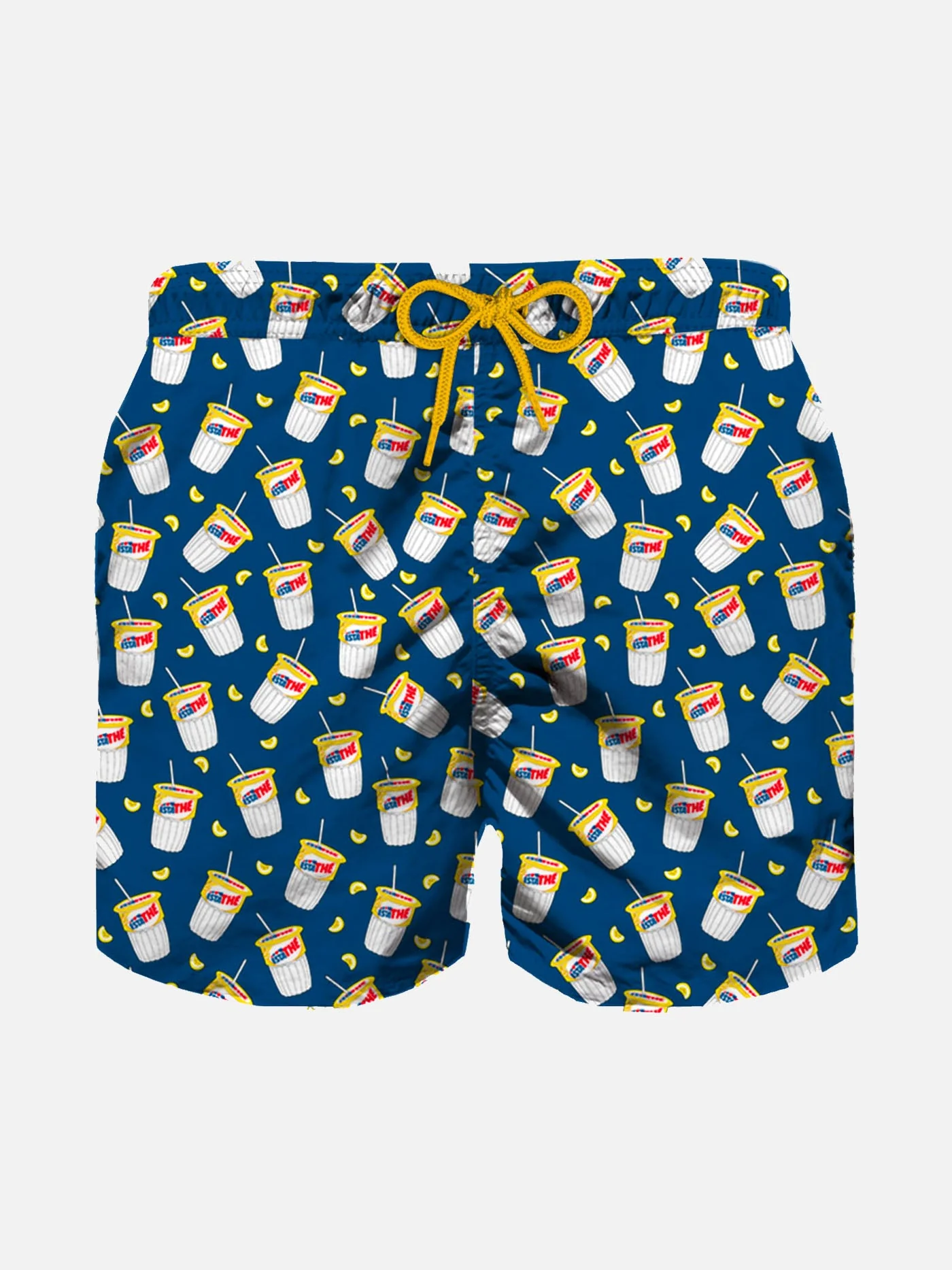 Mc2 Saint Barth Boy Swim Shorts With Estathé Print | Estathé® Special Edition Blue Swimshort