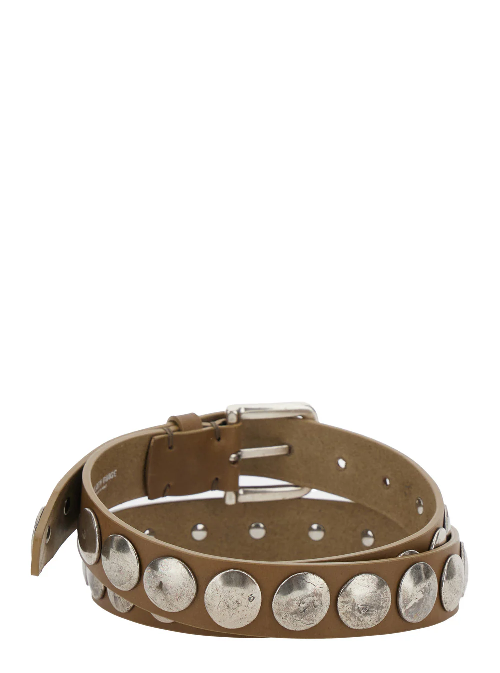 Golden Goose Brown Leather Studded Belt for Women Cow