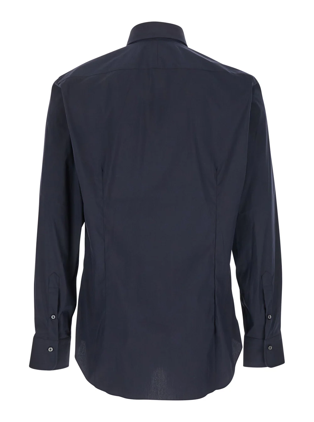 Gherardi Blue Shirt with Classic Collar in Cotton Blend Stretch Man Blu Polyamide Elastane And Blouses