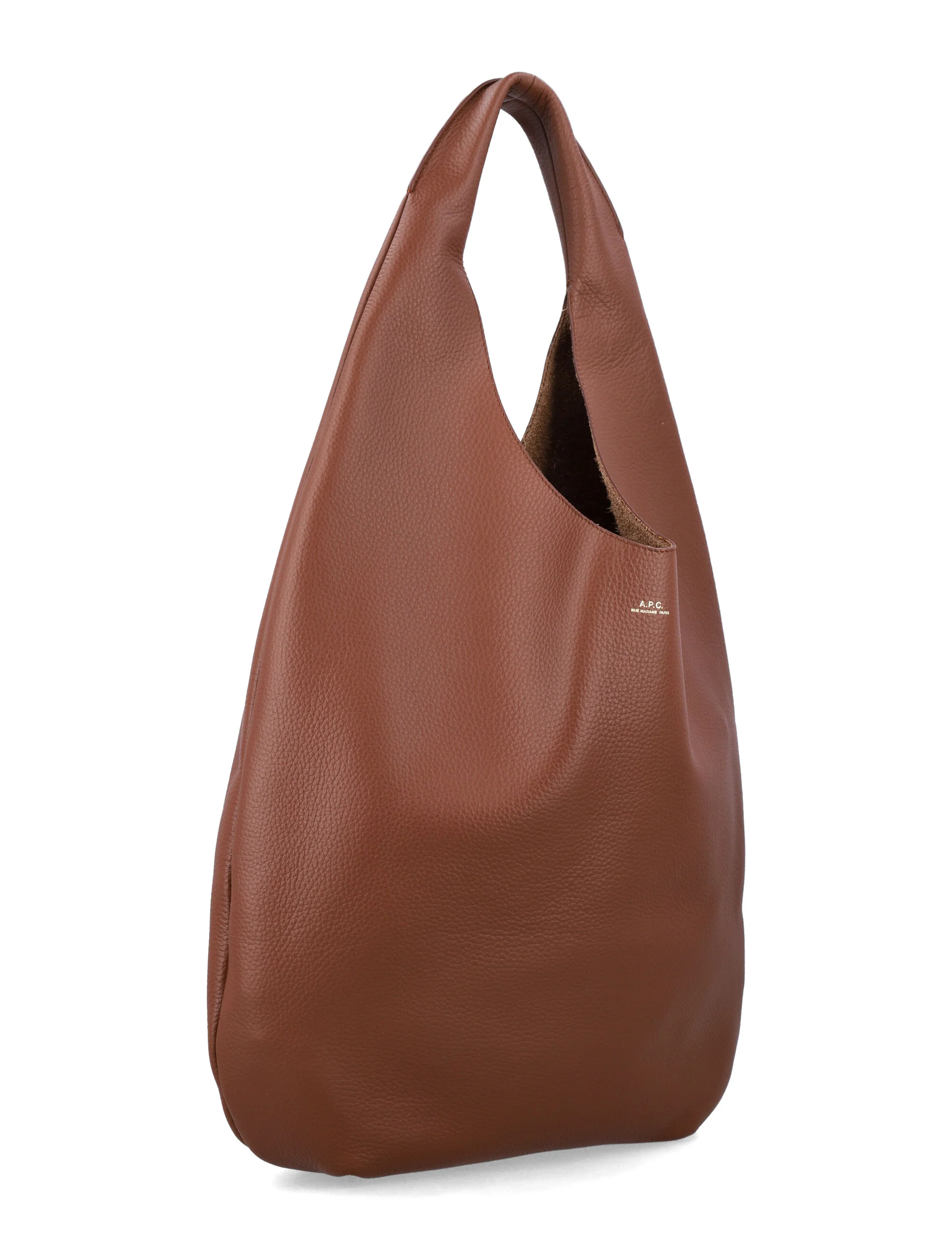 A.P.C. Le Neige Grained Leather Handbag Hazelnut Cow Tote