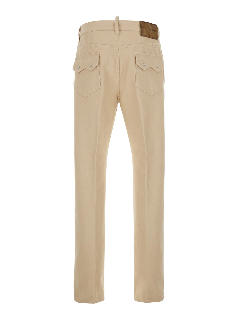 Dsquared2 642 Beige Jeans With Logo Patch On The Back Denim For Men Cotton