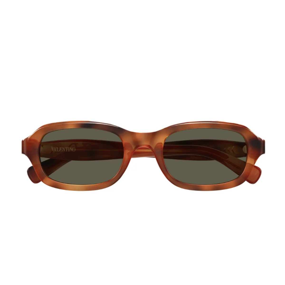 Ottica Lucciola Valentino Vg0010s Linea V Logo Havana Acetato Riciclato Sunglasses