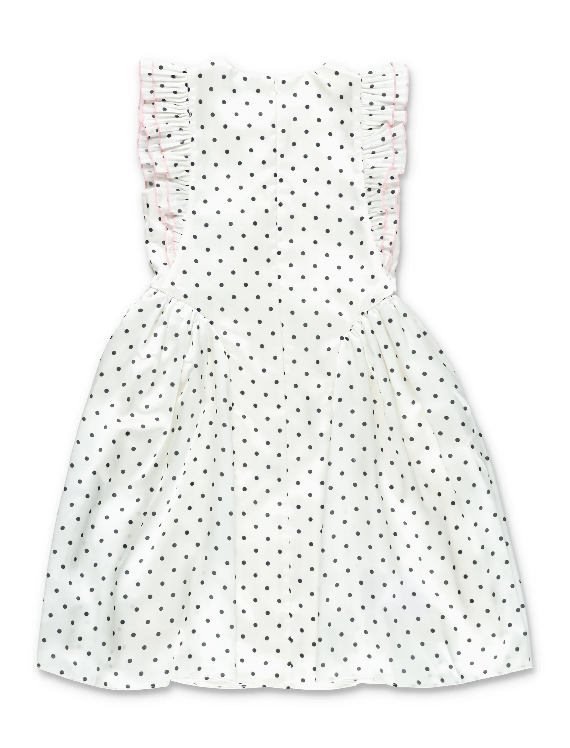 Self-Portrait Polka Dot Frill Girls Dress Cream Polyester Lining