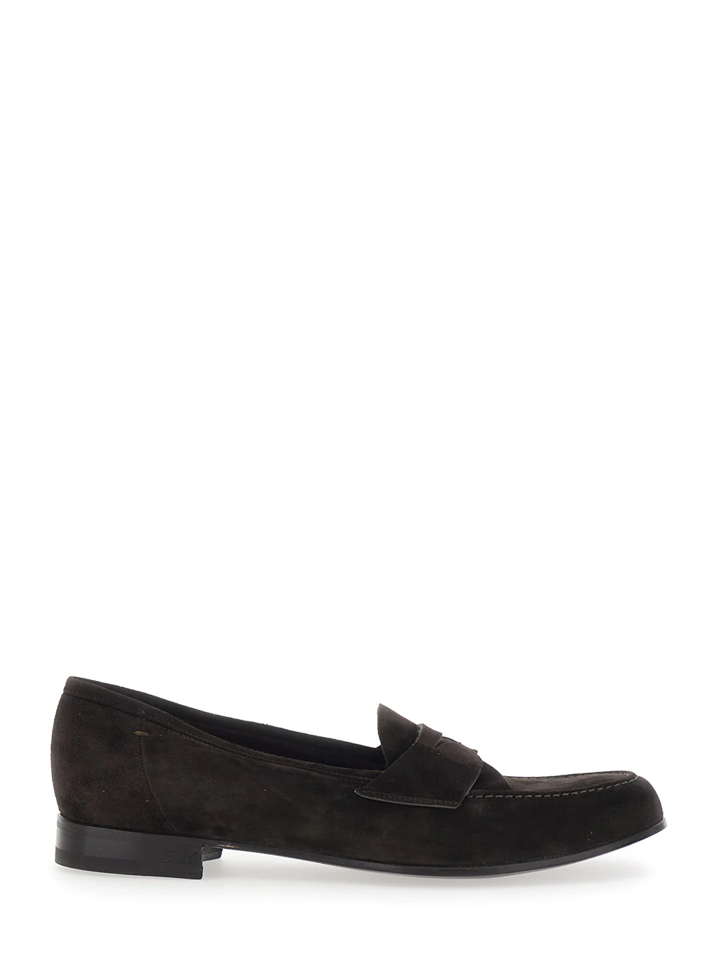 Lidfort Loafers with Rounded Toe and Contrast Stitching in Brown Suede for Men Calf Lidfort Loafers with Rounded Toe and Contrast Stitching in Brown Suede for Men Calf
